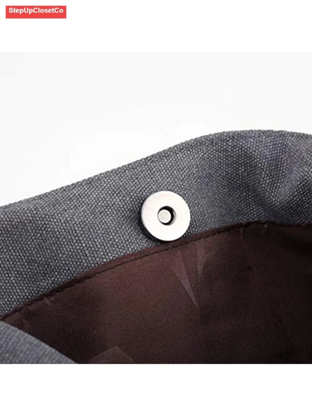 Canvas Multi-Pocket Hobo Bag with Magnetic Closure and Zipper, Shoulder Bag